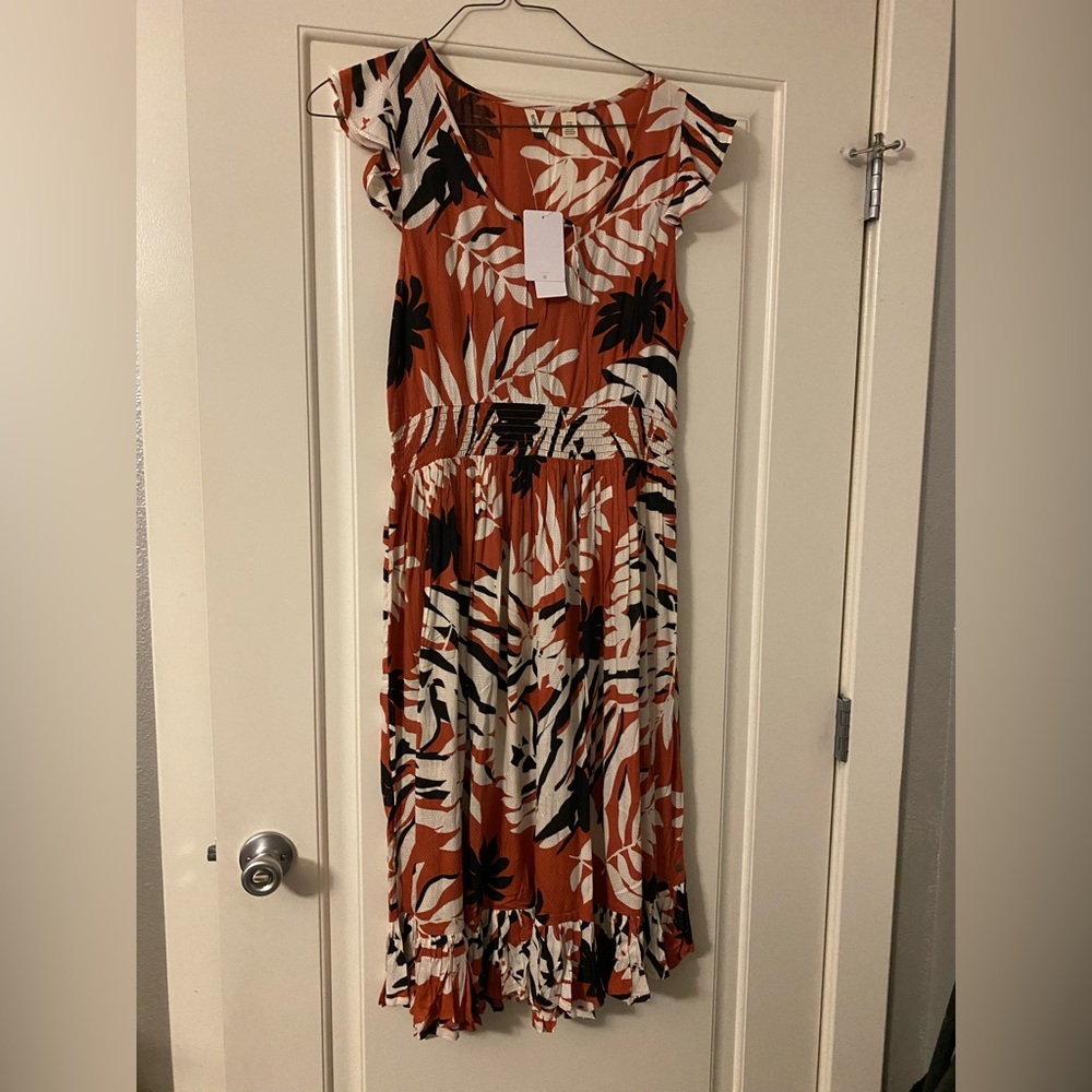 ROXY XL long dress. Colors: brown/black/white.